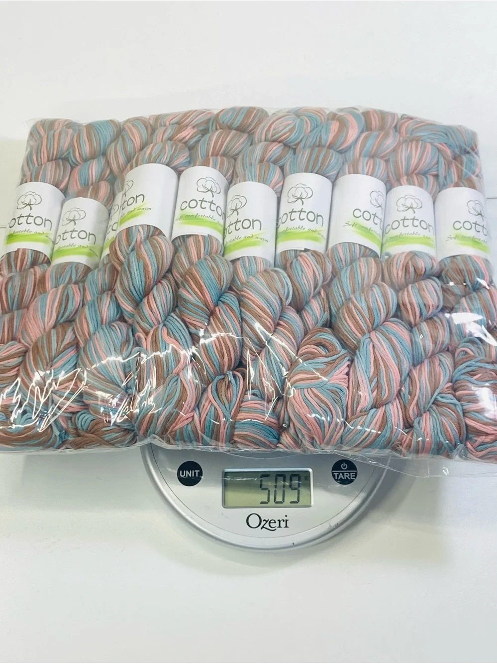10 NEW (~500g total, ~50g ea.) 100% Cotton Variegated Hanks in Coral Reef
